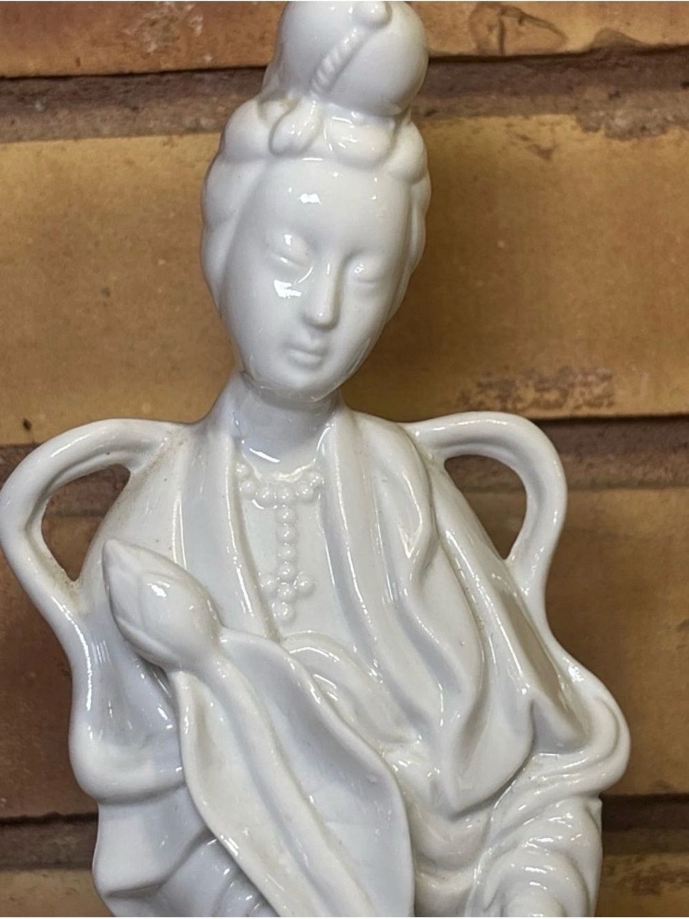 Homco KWAN YIN "Mother Of Mercy" Porcelain Figurine White Oriental 12"